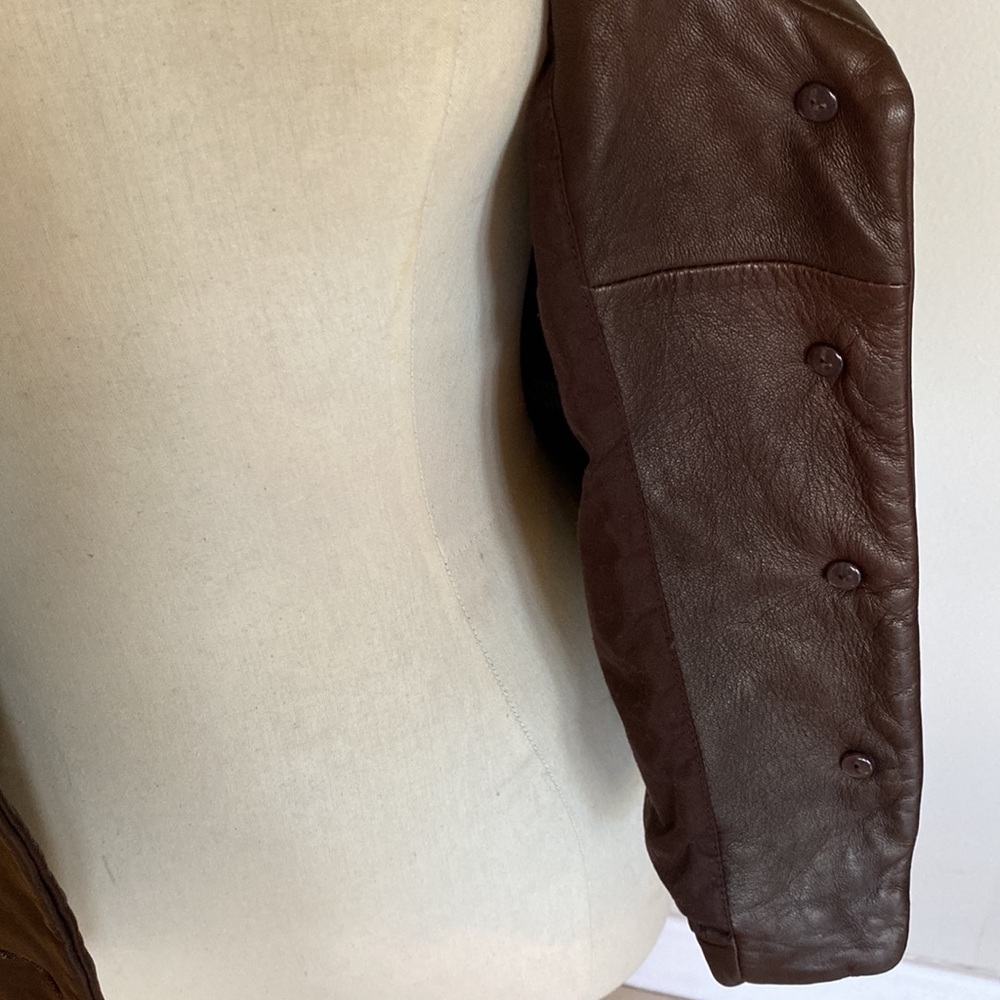 Butter-soft lamb skin chocolate brown Antonio Melani leather jacket, S - Picture 7 of 13